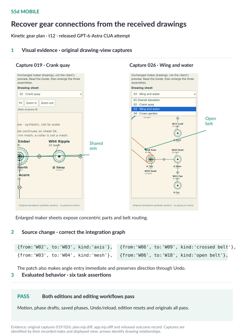Mobile case: recover gear connections from the received drawings